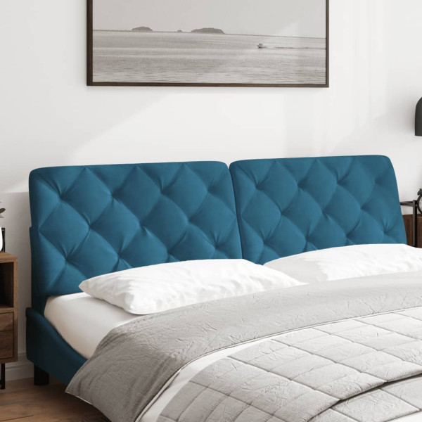 Cabecero de cama acolchado terciopelo azul 180 cm M 3