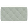 Cabecero de cama acolchado terciopelo gris claro 90 cm 5