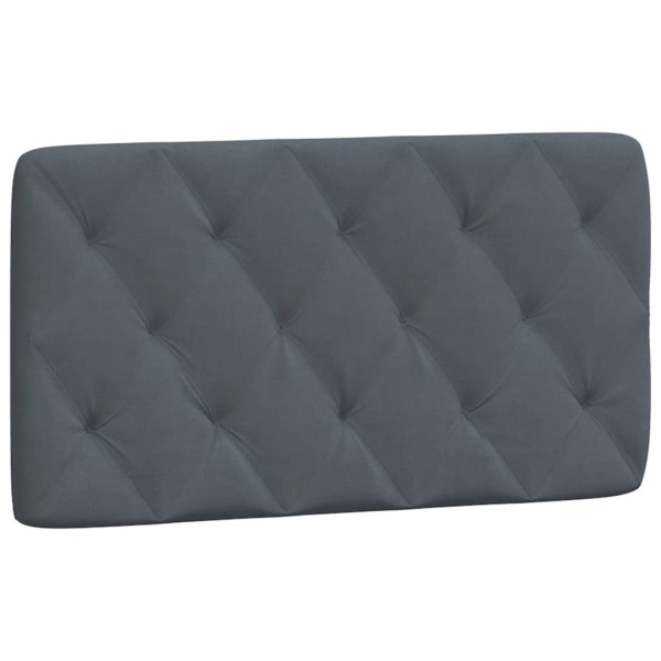 Cabecero de cama acolchado terciopelo gris oscuro 100 cm M 2