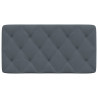 Cabecero de cama acolchado terciopelo gris oscuro 100 cm 5