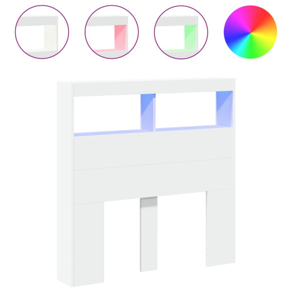 Cabecero de cama con LED blanco 100x17x102 cm M 2