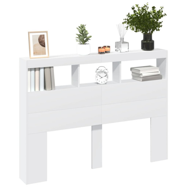 Cabecero de cama con LED blanco 140x17x102 cm M 5