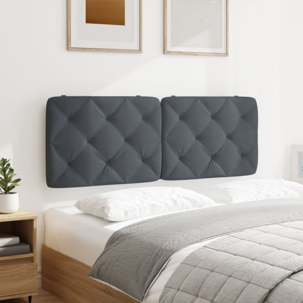 Cabecero de cama acolchado terciopelo gris oscuro 140 cm M 4