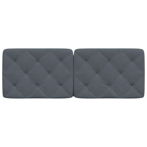 Cabecero de cama acolchado terciopelo gris oscuro 140 cm M 5