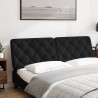 Cabecero de cama acolchado terciopelo negro 160 cm 3