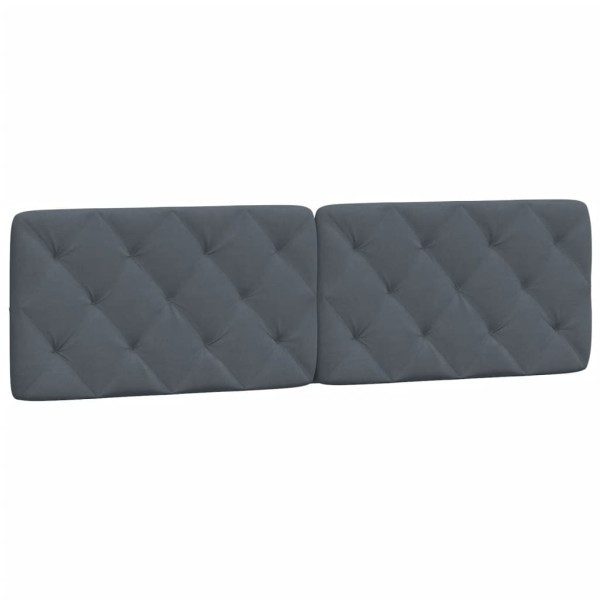 Cabecero de cama acolchado terciopelo gris oscuro 180 cm M 2