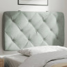 Cabecero de cama acolchado terciopelo gris claro 80 cm 1