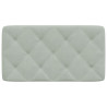 Cabecero de cama acolchado terciopelo gris claro 80 cm 5