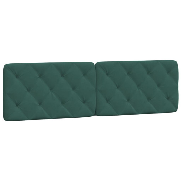 Cabecero de cama acolchado terciopelo verde oscuro 180 cm M 2