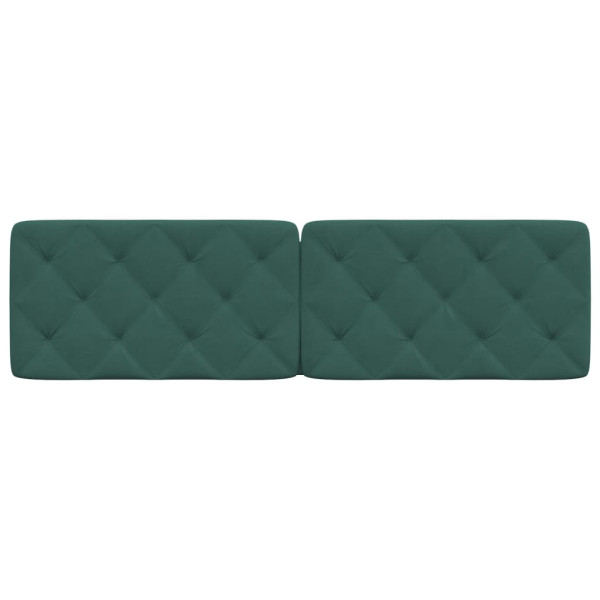 Cabecero de cama acolchado terciopelo verde oscuro 180 cm M 5
