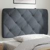 Cabecero de cama acolchado terciopelo gris oscuro 90 cm 1