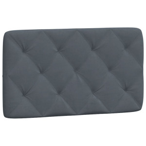 Cabecero de cama acolchado terciopelo gris oscuro 90 cm H