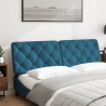 Cabecero de cama acolchado terciopelo azul 160 cm 3