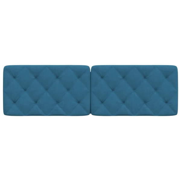 Almofadão de cabeceira 160 cm veludo azul M 5