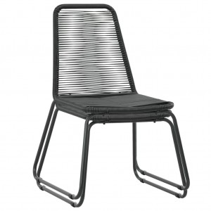 Cadeiras de exterior 2 pcs vime PE preto H