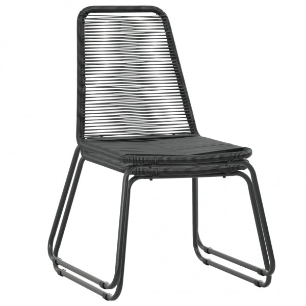 Cadeiras de exterior 2 pcs vime PE preto M 2