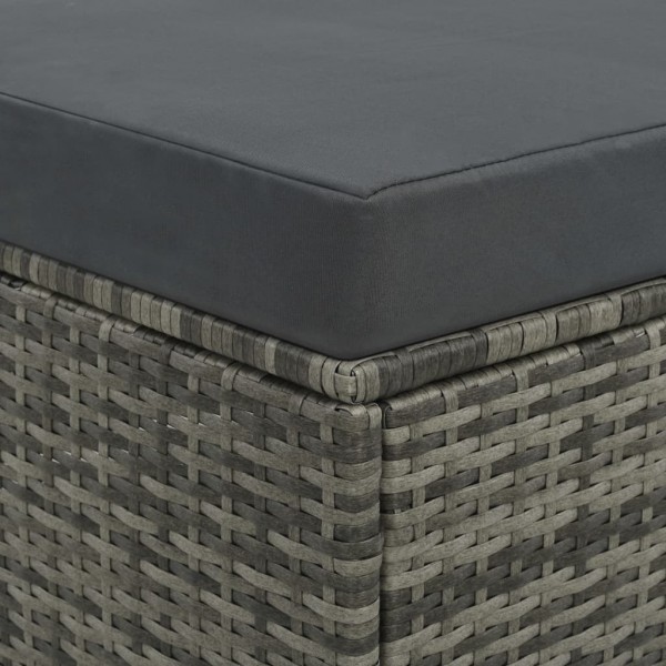 Set de muebles de jardín 2 pzas y cojines ratán sintético gris M 5