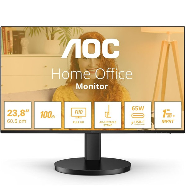 Monitor profesional AOC 23.8" FHD 24B3CF2 negro D