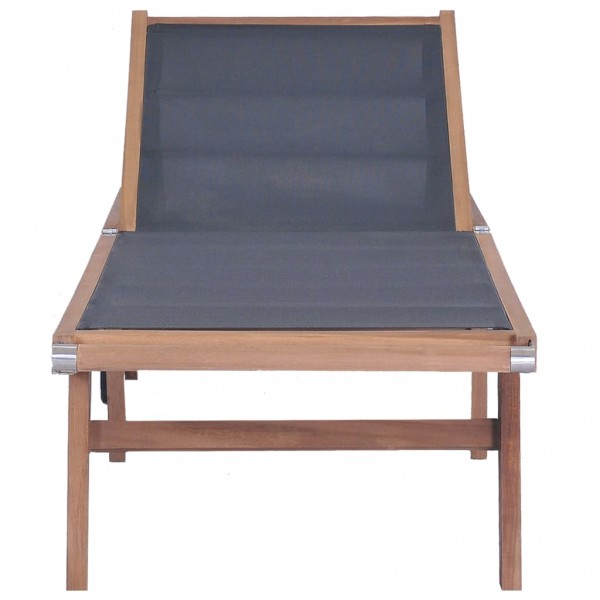 Tumbona plegable con ruedas teca maciza y textilene M 3