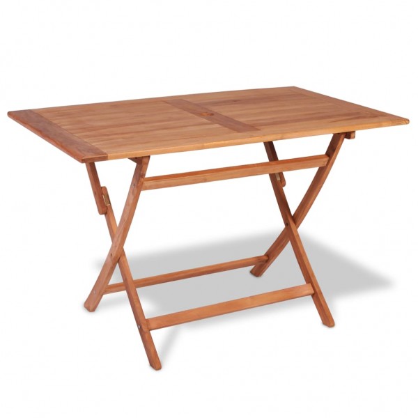 Mesa plegable de jardín madera maciza de teca 120x70x75 cm D