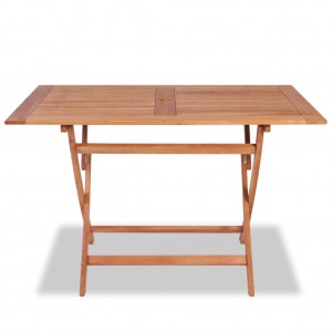 Mesa plegable de jardín madera maciza de teca 120x70x75 cm H