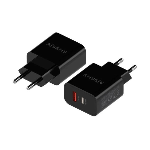 Cargador de pared aisens a110-0682/ 1xusb tipo-c/ 1x usb/ 20w M 3