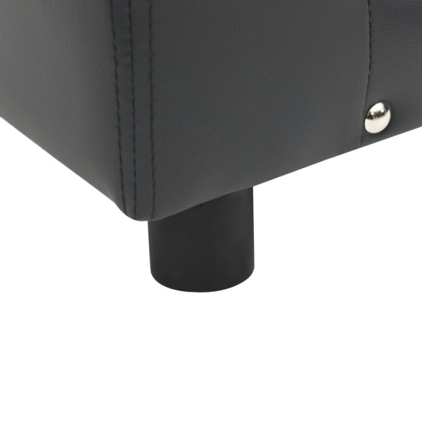 Sofá p/ cães 81x43x31cm pelúcia e couro artificial cinza-escuro M 5
