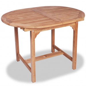 Set de comedor de jardín 7 piezas de madera maciza de teca H