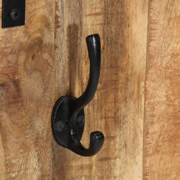 Perchero madera maciza de mango rugosa 35x8x110 cm M 5