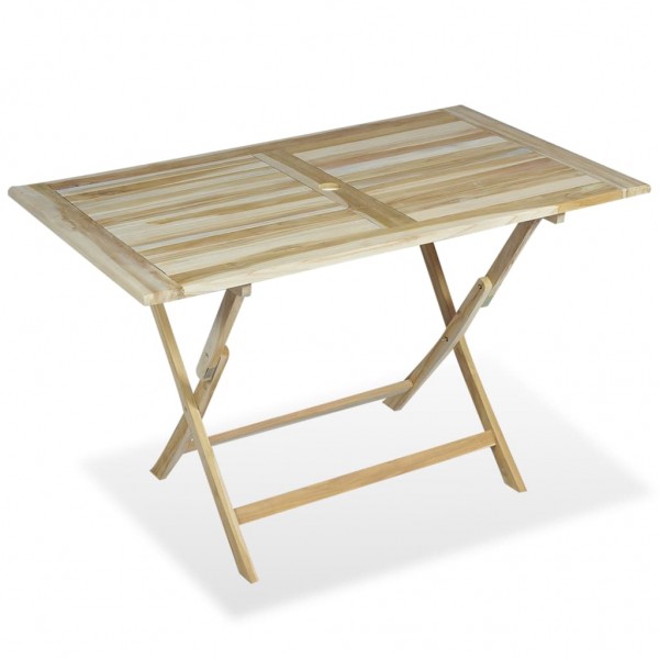 Conjunto de comedor de jardín 5 piezas madera maciza de teca M 2