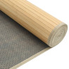 Alfombra rectangular bambú color natural claro 80x200 cm 5