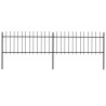 Cerca jardim com topo em lanças 3.4x0.8 m aço preto 1
