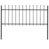 Valla de jardín con puntas de lanza acero negro 1.7x0.8 m 1