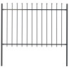 Valla de jardín con puntas de lanza acero negro 1.7x1.2 m 1