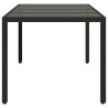 Mesa de jardín superficie de vidrio ratán PE negro 190x90x75 cm 5