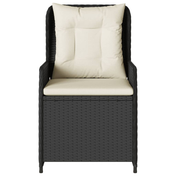 Cadeiras de jardim reclináveis 2pcs vime PE preto M 5