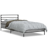Estructura cama madera ingeniería metal gris Sonoma 90x190 cm 3