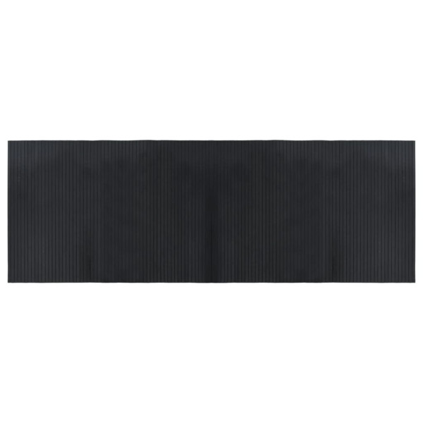 Alfombra rectangular bambú negro 70x200 cm M 2
