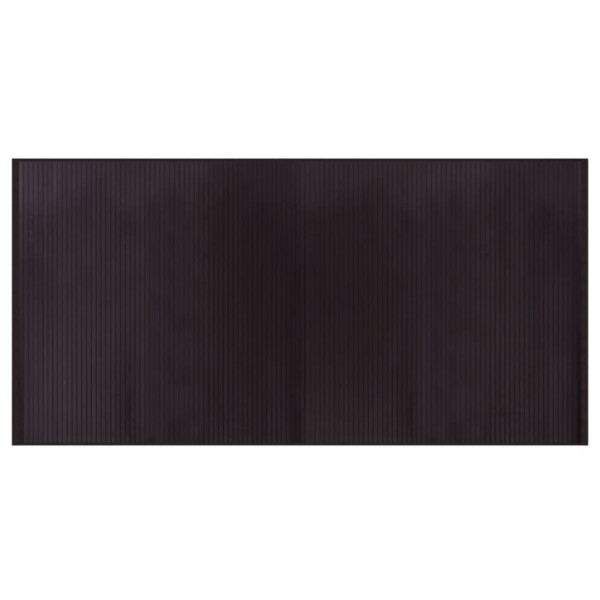 Alfombra rectangular bambú marrón oscuro 100x200 cm M 2