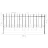 Valla de jardín con puntas de lanza acero negro 3.4x1.2 m 5