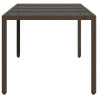 Mesa de jardim com tampo de vidro 190x90x75 cm vime PE castanho 5