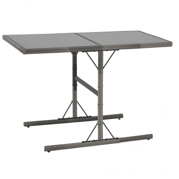 Conjunto jantar p/ exterior com almofadões 7 pcs vime cinzento M 3