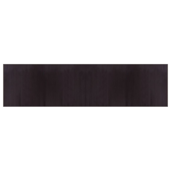 Alfombra rectangular bambú marrón oscuro 100x400 cm M 2