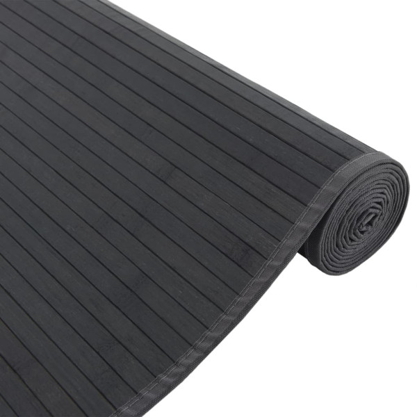 Alfombra rectangular bambú negro 80x300 cm M 4