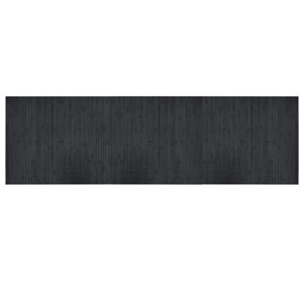 Alfombra rectangular bambú gris 60x200 cm M 2
