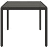 Mesa de jardín superficie de vidrio ratán PE negro 150x90x75 cm 5