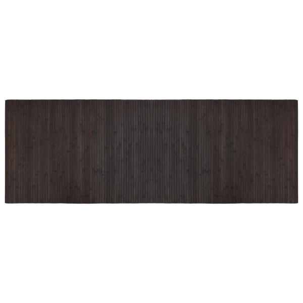 Alfombra rectangular bambú marrón oscuro 70x200 cm M 2