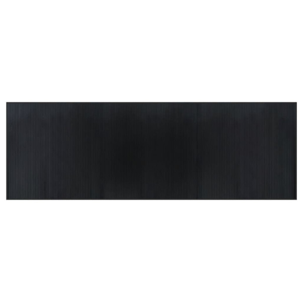 Alfombra rectangular bambú negro 100x300 cm M 2