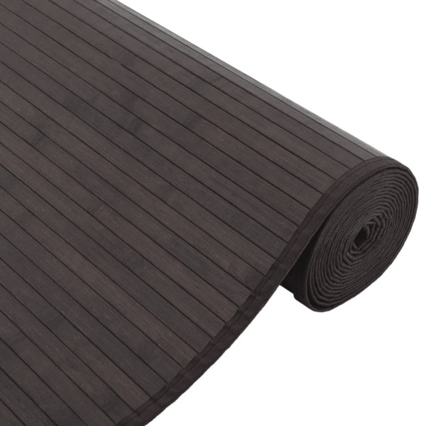 Alfombra rectangular bambú marrón oscuro 80x300 cm M 4