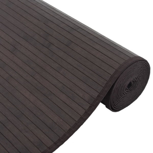 Alfombra rectangular bambú marrón oscuro 80x500 cm M 4